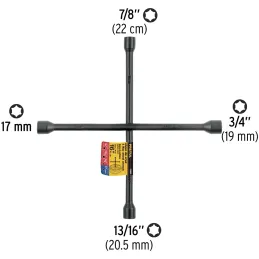 Llaves de Rueda 16" en Cruz 17mm 3/4 13/16 7/8 Galvanizadas Pretul 28889 Pretul-Llaves de Rueda 16" en Cruz 17mm 3/4 13/16 7/8 G