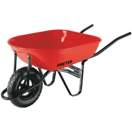 Carretilla 5.5ft 80L 350kg, LlantaNeumatica16X4" Bastidor bipartido 3Comp Roja, Pretul 20627 Truper-Carretilla 5.5ft 80L 350kg, 