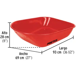 Carretilla 5.5ft 80L 350kg, LlantaNeumatica16X4" Bastidor bipartido 3Comp Roja, Pretul 20627 Truper-Carretilla 5.5ft 80L 350kg, 