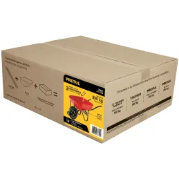 Carretilla 5.5ft 80L 350kg, LlantaNeumatica16X4" Bastidor bipartido 3Comp Roja, Pretul 20627 Truper-Carretilla 5.5ft 80L 350kg, 