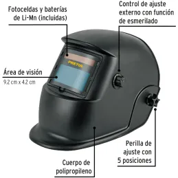 Caretas Electronica Oscurecimiento Automatico para soldar, Pretul 29978 Pretul-Caretas Electronica Oscurecimiento Automatico par