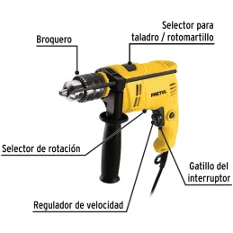 Taladros Percutores 1/2" 550W Vvariable Reversible, Pretul 26119 Pretul-Taladros Percutores 1/2" 550W Vvariable Reversible, Pret