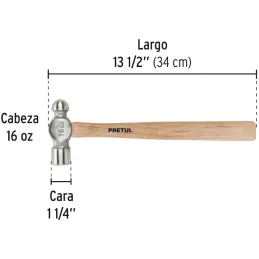 Martillos 16oz Cabeza Bola C31mm MMadera34cm Pretul 22658 Pretul-Martillos 16oz Cabeza Bola C31mm MMadera34cm Pretul 22658 Cabez