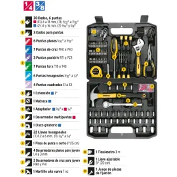 Juegos de Herramientas 104 Piezas Mixto STD MM E1/4-3/8 MP Pretul 27169 Pretul-Juegos de Herramientas 104 Piezas Mixto STD MM E1