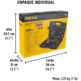 Juegos de Herramientas 109 Piezas Mixto STD MM E1/4-3/8 MP Pretul 27168 Pretul-Juegos de Herramientas 109 Piezas Mixto STD MM E1