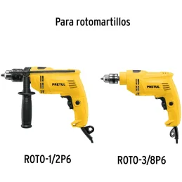 Carbones de Repuesto para RotoMartillo 26119 ROTO-1/2P6-2, Pretul 27118 Pretul-Carbones de Repuesto para RotoMartillo 26119 ROTO