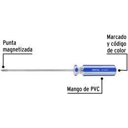 Desarmador Estrella 1/8" x4" MangoPVC Pretul 28076 Pretul-Desarmador Estrella 1/8" x4" MangoPVC Pretul 28076 Barra de acero al c