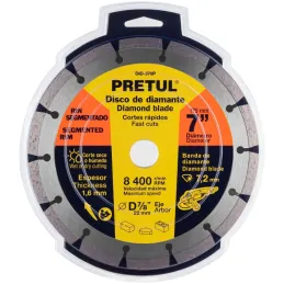 Discos de Corte Diamantados Rin Segmentado 7" x1.6mm Marmol Concreto Piedra D7/8 cReductoes, Pretul 27033 Pretul-Discos de Corte