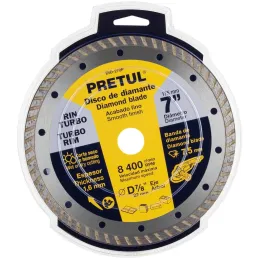 Discos de Corte Diamantados Rin Turbo 7" x1.6mm Marmol Concreto Piedra D7/8 cReductoes, Pretul 27018 Pretul-Discos de Corte Diam