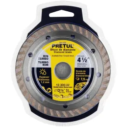 Discos de Corte Diamantados Rin Turbo 4-1/2" x1.2mm Marmol Concreto Piedra D7/8 cReductoes, Pretul 27017 Pretul-Discos de Corte 