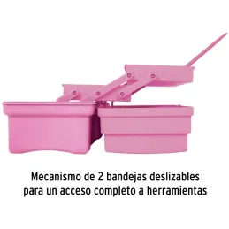 Cajas para Cosmeticos 14" 36x18x18cm 2Bandejas Deslizable Rosa Morado, Pretul 25052 Pretul-Cajas para Cosmeticos 14" 36x18x18cm 