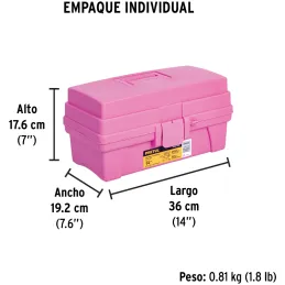 Cajas para Cosmeticos 14" 36x18x18cm 2Bandejas Deslizable Rosa Morado, Pretul 25052 Pretul-Cajas para Cosmeticos 14" 36x18x18cm 