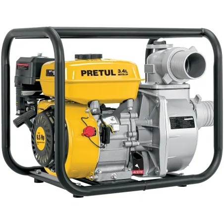 Motobombas 3" 4T 6.5HP 900L Motor Gasolina 212cc 4T 25m Pretul 26063 Pretul-Motobombas 3" 4T 6.5HP 900L Motor Gasolina 212cc 4T 