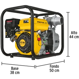 Motobombas 3" 4T 6.5HP 900L Motor Gasolina 212cc 4T 25m Pretul 26063 Pretul-Motobombas 3" 4T 6.5HP 900L Motor Gasolina 212cc 4T 