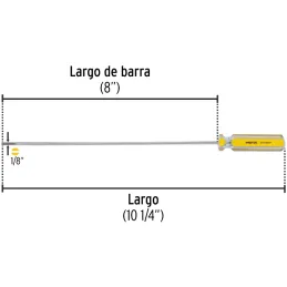 Desarmador Cabinet 1/8 x8" MangoPVC Pretul 21466 Pretul-Desarmador Cabinet 1/8 x8" MangoPVC Pretul 21466 Barra de acero al carbo