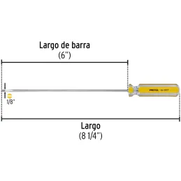 Desarmador Cabinet 1/8 x6" MangoPVC Pretul 21465 Pretul-Desarmador Cabinet 1/8 x6" MangoPVC Pretul 21465 Barra de acero al carbo