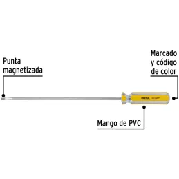 Desarmador Cabinet 1/8 x6" MangoPVC Pretul 21465 Pretul-Desarmador Cabinet 1/8 x6" MangoPVC Pretul 21465 Barra de acero al carbo
