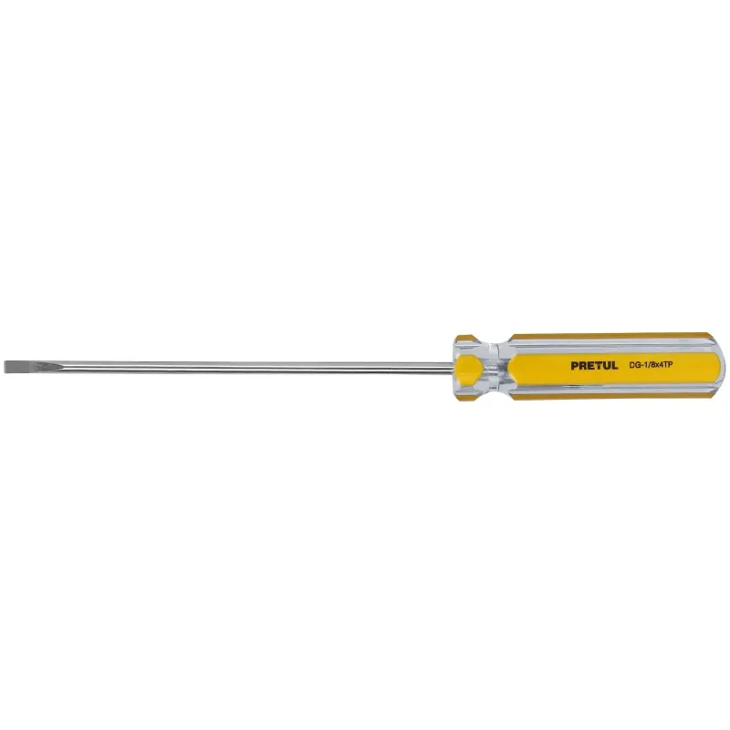 Desarmador Cabinet 1/8 x4" MangoPVC Pretul 21464 Pretul-Desarmador Cabinet 1/8 x4" MangoPVC Pretul 21464 Barra de acero al carbo