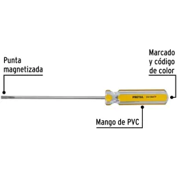 Desarmador Cabinet 1/8 x4" MangoPVC Pretul 21464 Pretul-Desarmador Cabinet 1/8 x4" MangoPVC Pretul 21464 Barra de acero al carbo
