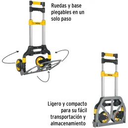 Carreta de Carga 100kg Plegable Ruedas TPR Mango Telescopico Aluminio Diablo, Pretul 24127 Pretul-Carreta de Carga 100kg Plegabl
