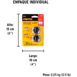 Linternas para Bicicleta 2Led Delantera y Trasera 2CR2032 3V Pretul 16798 Pretul-Linternas para Bicicleta 2Led Delantera y Trase