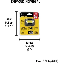 Linternas de Minero 40lm 14m 3PilasAAA Plastico Pretul 27083 Truper-Linternas de Minero 40lm 14m 3PilasAAA Plastico Pretul 27083