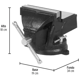 Tornillo de Banco Industrial Ancho de Mordaza 6", Apertura Max 5 1/2" Peso 11.6kg, TB-6P 26043 Pretul Pretul-Tornillo de Banco I