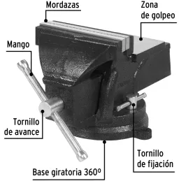 Tornillo de Banco Industrial Ancho de Mordaza 6", Apertura Max 5 1/2" Peso 11.6kg, TB-6P 26043 Pretul Pretul-Tornillo de Banco I