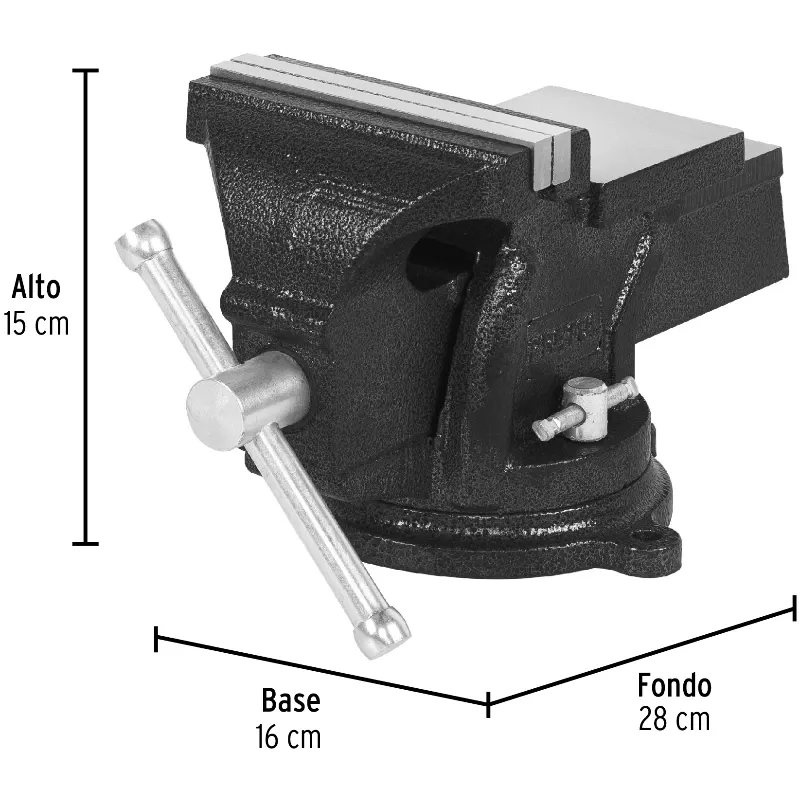 Tornillo de Banco Industrial Ancho de Mordaza 5", Apertura Max 5" Peso 7.4kg, TB-5P 26042 Pretul Pretul-Tornillo de Banco Indust