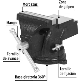 Tornillo de Banco Industrial Ancho de Mordaza 5", Apertura Max 5" Peso 7.4kg, TB-5P 26042 Pretul Pretul-Tornillo de Banco Indust