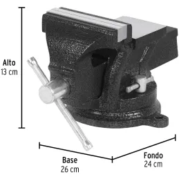 Tornillo de Banco Industrial Ancho de Mordaza 4", Apertura Max 4" Peso 4.6kg, TB-4P 26039 Pretul Pretul-Tornillo de Banco Indust