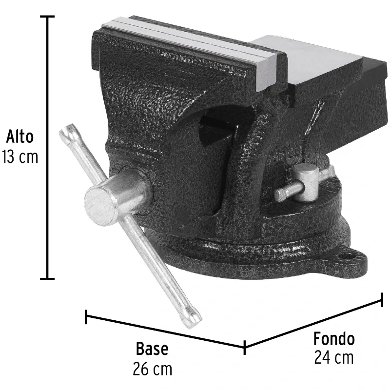Tornillo de Banco Industrial Ancho de Mordaza 4", Apertura Max 4" Peso 4.6kg, TB-4P 26039 Pretul Pretul-Tornillo de Banco Indust