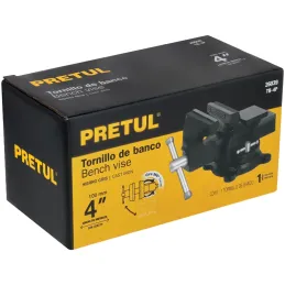 Tornillo de Banco Industrial Ancho de Mordaza 4", Apertura Max 4" Peso 4.6kg, TB-4P 26039 Pretul Pretul-Tornillo de Banco Indust