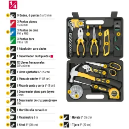 Juegos de Herramientas 42 Piezas E1/4 MP Pretul 22101 Pretul-Juegos de Herramientas 42 Piezas E1/4 MP Pretul 22101 Estuche plást