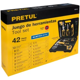 Juegos de Herramientas 42 Piezas E1/4 MP Pretul 22101 Pretul-Juegos de Herramientas 42 Piezas E1/4 MP Pretul 22101 Estuche plást
