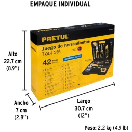 Juegos de Herramientas 42 Piezas E1/4 MP Pretul 22101 Pretul-Juegos de Herramientas 42 Piezas E1/4 MP Pretul 22101 Estuche plást