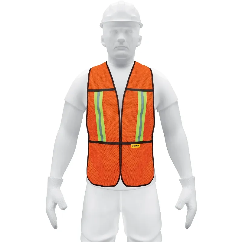 Chaleco de Seguridad Unitalla Naranja Cintas Dobles 3/4" Alta Visibilidad, CHS-200N 21025 Pretul Pretul-Chaleco de Seguridad Uni
