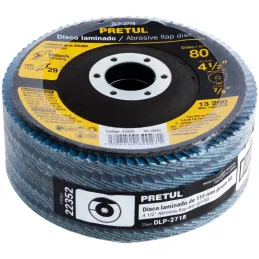 Discos Flap Discs Laminado 4-1/2" G80 Lija de Zirconia, DLP-2718 22352 Pretul Pretul-Discos Flap Discs Laminado 4-1/2" G80 Lija 