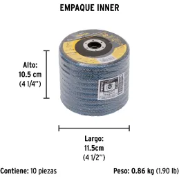 Discos Flap Discs Laminado 4-1/2" G60 Lija de Zirconia, DLP-2717 22351 Pretul Pretul-Discos Flap Discs Laminado 4-1/2" G60 Lija 
