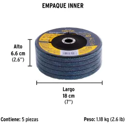 Discos Flap Discs Laminado 7" G40 Lija de Zirconia, DLP-2730 22353 Pretul Pretul-Discos Flap Discs Laminado 7" G40 Lija de Zirco