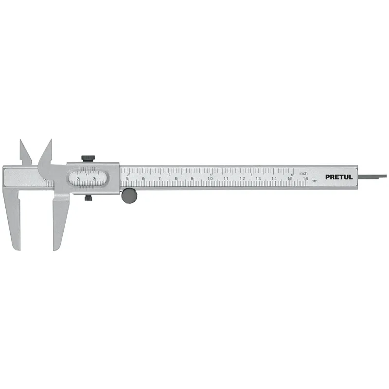 Calibrador Escolar Pulgadas y Milimetros 6" o 150mm, en acero, VER-6PX 21455 Pretul Pretul-Calibrador Escolar Pulgadas y Milimet
