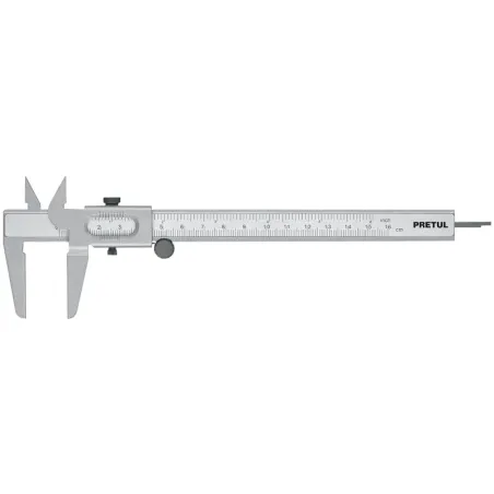 Calibrador Escolar Pulgadas y Milimetros 6" o 150mm, en acero, VER-6PX 21455 Pretul Pretul-Calibrador Escolar Pulgadas y Milimet