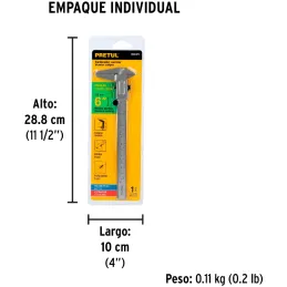 Calibrador Escolar Pulgadas y Milimetros 6" o 150mm, en acero, VER-6PX 21455 Pretul Pretul-Calibrador Escolar Pulgadas y Milimet