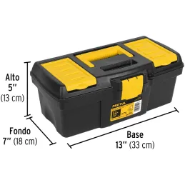 Caja para Herramientas Plastica Largo 13", Ancho 6 5/8", Alto 5", Peso 0.4kg, CHP-13CP 20602 Pretul Pretul-Caja para Herramienta