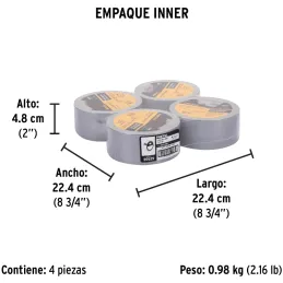 Cintas Ducte Tape 48mm x30m Resistente a Temperaturas Pretul 20529 Pretul-Cintas Ducte Tape 48mm x30m Resistente a Temperaturas 