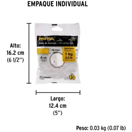 Cintas Doble Contacto 19mm x5m Doble Adhesivo Pretul 20005 Pretul-Cintas Doble Contacto 19mm x5m Doble Adhesivo Pretul 20005 Cin