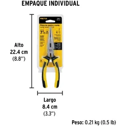Alicates de punta y corte 7" ComfortGrip Acarbono MangoPVC Pretul 22677 Pretul-Alicates de punta y corte 7" ComfortGrip Acarbono
