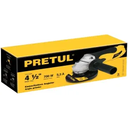 Esmeriladora angular 4-1/2", 630W 11000RPM Mango Ergonomico con Disco, ESMA-4-1/2P2-2 22360 Pretul Pretul-Esmeriladora angular 4