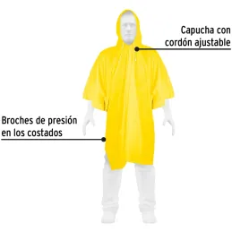 Poncho Economico delgado 100% PVC Espesor 0.10mm Unitalla, PONCHO-P 21541 Pretul Pretul-Poncho Economico delgado 100% PVC Espeso