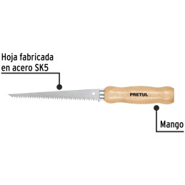 Serrucho para muro de Yeso 6" DPP6, Mango de Madera, STR-6 22934 Pretul Pretul-Serrucho para muro de Yeso 6" DPP6, Mango de Made